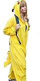 Lath.pin® Unisex Costume Animal Pikachu Cosplay Onesie Adult Pajamas Anime Cartoon Sleepwear M Size
