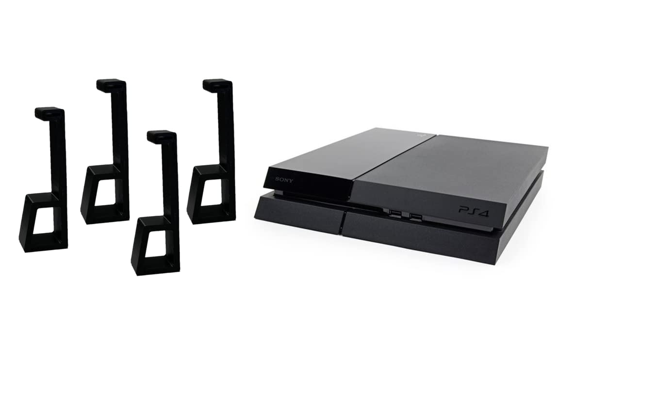 Kimalab Horizontal Vertical Stand for PS4 Original PlayStation 4 Stand Cooling Station Feet for Console Fat Compatible - Updated Design for Secure Fit (PS4 Original - Black)