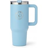 Shop Orbit 40oz Insulated Stainless Steel Tumbler with Handle, Lid & Straw – Double Wall Vacuum Travel Mug for Hot & Cold Drinks – BPA-Free Reusable Cup Fits in Car Cup Holder (Blue)