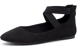 Shoe Land Womens SL-Malory Ballet Flats Round Toe Elastic Ankle Straps Flat Shoes Comfortable for Wedding Office