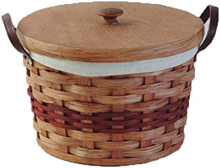 Amish Handmade Cookie Jar Basket (Blue w/Liner)