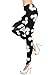 Women's Lovely Printed Stretch Seemless Micky Mouse Legging Pants Tights Black