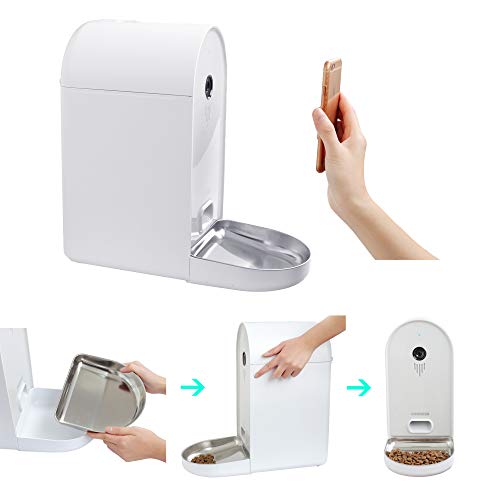DOGNESS Automatic WiFi Dog/Cat Smart Camera Feeder - 6.5lbs Large Capacity App Control Food Dispenser with WiFi, Portion Control, Voice Recording,Timer Programmable (Grey) DOGNESS Automatic WiFi Dog/Cat Smart Camera Feeder - 6.5lbs Large Capacity App Control Food Dispenser with WiFi, Portion Control, Voice Recording,Timer Programmable (Grey)