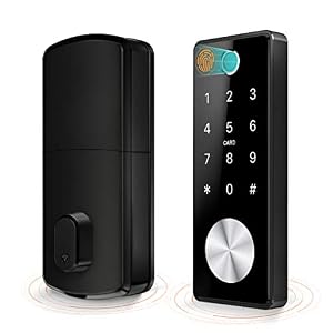 Smart Deadbolt Keyless Entry Door Lock 5 in 1 Fingerprint Bluetooth APP Key Fob Keypad Digital Door Lock Security Front…