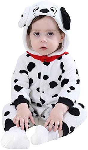 Dalmatian Dog Husky Infant Onesie Fancy Dress Costume Baby Winter Hoodie Flannel Supersoft Pajamas
