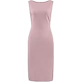 Hobemty Women's Sleeveless Sheath Dress Boat Neck Casual Office Pencil Dresses