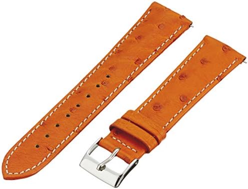 21 MM Orange Genuine Ostrich Strap 21OS27C