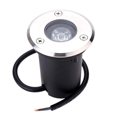 Familite 1W LED Underground Path Light Yard Garden Landscape In-ground Well Lights High Power Outdoor Decorative Spotlight, AC/DC 12V, IP67 Waterproof, Warm White