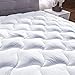 Twin Mattress Pad Cover Pillowtop Overfilled Cooling 8-25 Inch Deep Pocket Quilted Fitted Bed Topper with Sonw Down Alternative