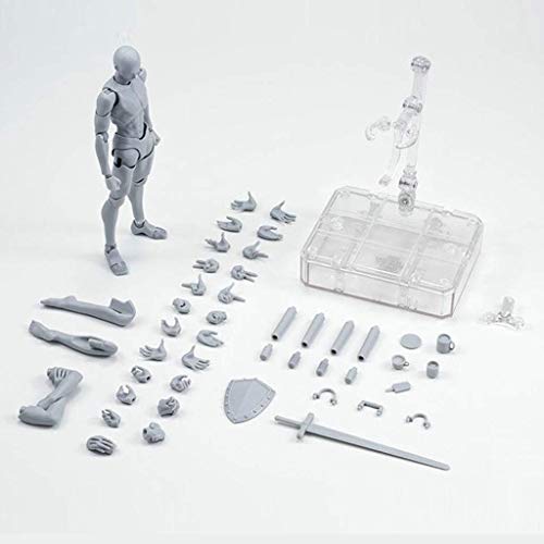 Artists Sketch Movable Limb Action Figure Model,Flexible Body Human Mannequin Kit,Articulated Kids Student Assemble Painting Toy,with Display Base and Pose Parts~About 13-15cm ({type=string, value=A}) - Thumbnail 6