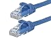 Monoprice Flexboot Cat6 Ethernet Patch Cable - Network Internet Cord - RJ45, Stranded, 550Mhz, UTP, Pure Bare Copper Wire, 24AWG, 2ft, Blue primary