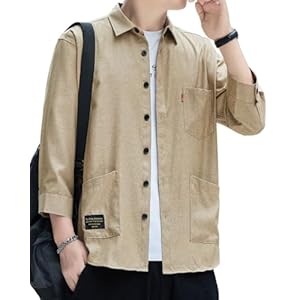 [foveitaa] シャツ メンズ 夏服 オックスフォードシャツ 七分袖 おしゃれ ワイシャツ