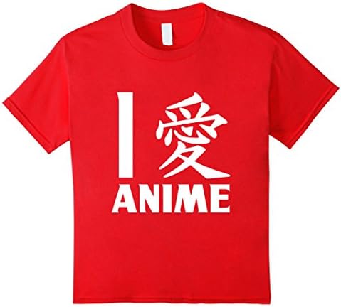 Kids I Love Anime In Japanese T-shirt, Anime shirt 8 Red