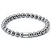 MATT HANN Titanium Steel Pyrite Bracelet Original Handmade Grouding Stone Protection 8mm Mens Bracelet 8 in