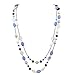 Bocar Long Necklaces for Women Trendy, Boho Layered Crystal Beaded Collar Necklaces for Women, Fashion Statement Necklaces Jewelry (Airy blue)