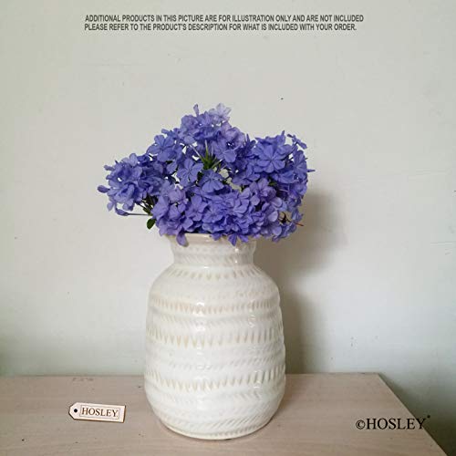 image for Hosley 7 Inch High Decorative Cream Ceramic Vase Ideal Gift for Weddin