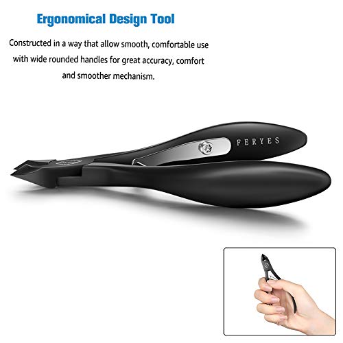 image for FERYES Cuticle Nippers 1/2 Jaw - Professional Grade Stainless Steel Cu