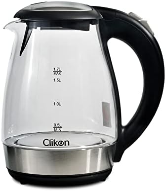 Clikon Litre Glass Body Electric Cordless Kettle with 360