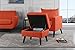 Mid-Century Modern Living Room Large Accent Chair with Footrest/Storage Ottoman (Orange)