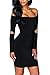 Pretid Women Off shoulder Sleeve Cut Bodycon Stretchy Slim Club Cocktail Dress