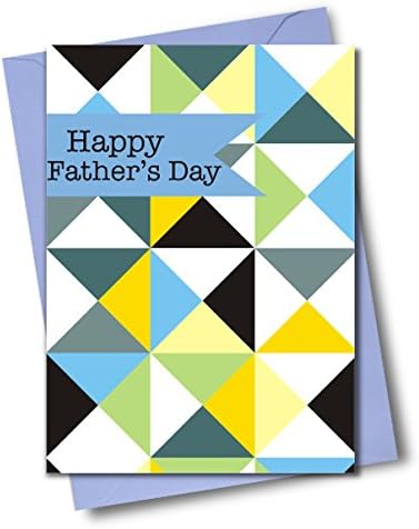 Claire Giles Greeting Cards, Happy Father's Day Card, Cubes and Triangles Design Father's Day Greeting Card, See Through Acetate Window - Image 4