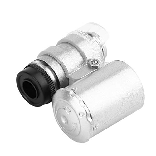 FASTROHY 60X Mini Pocket Handheld Microscope Camera Loupe Jeweler Magnifier LED Light Adjustable Focus