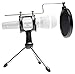 Rockville (4) Dynamic Podcasting Podcast Microphones+Stands+Pop Filters+Cables