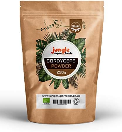 Jungle Superfoods Organic Cordyceps Militaris Mushroom Powder | Energy Supplement | Anti-Ageing| Vegan Superfood | Dried Mushroom Powder | Resealable Kraft Paper Pouch