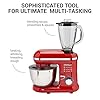 Sensio-Home-2-in-1-Food-Processor-Blender-Stand-Mixer-Machine-1300W-Electric-Motor-Dough-Hook-Whisk-Beater-Splash-Guard-6-Speed-45-Litre-Stainless-Steel-Mixing-Bowl-15L-Glass-Jug-Red Sensio Home 2-in-1 Food Processor Blender & Stand Mixer Machine - 1300W Electric Motor - Dough Hook, Whisk, Beater…