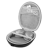 Linkidea Headphone Case for Bose QC35 II, QC35, QC25, QC15, SoundTrue II, SoundLink Around-Ear Headphones II Hard Shell Bose QuietComfort Carrying Case/Travel Bag (Black PU, Silver Inner)
