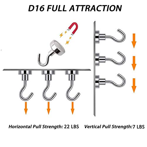 image for EVISWIY Strong Magnetic Hooks Refrigerator for Hanging Keys Grill Tool