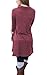 Our Precious Women's Long Sleeve Button Lapel Neck Sides Slit Shirt Dress Purplish Red 2L