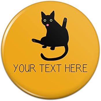 Personalized Custom Black Cat Licking 1 Line Kitchen Refrigerator Locker Button Magnet