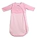 LETTAS Baby Girls 100% Cotton Stripe Removable Sleeve Sleeping Bag 0.5 Tog - Soft Wearable Blanket Pink (12-24 Months)