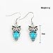 ILJILU Owl Jewelry Sets Retro National Style Owl Turquoise Accessories (Bracelet Necklace Earrings)