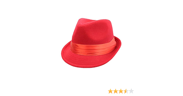 Red Wool Felt Fedora Hat at Amazon Men 