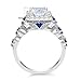 Newshe Jewellery Cubic Zirconia Engagements Rings 925 Sterling Silver Wedding Bands for Women 3PCS Bridal Rings Sets Princess Promise Rings for her Size 4-13