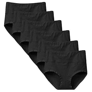 Yintry Ondergoed voor Vrouwen Hoge Taille Knickers Stretchy Katoen Slipje Lichte Buikcontrole Broek 6 Pack