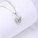 S925 Sterling Silver Double Heart Blue Eternal Love Pendant Necklace, 18