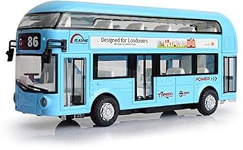 Sita Ram Retails Metal Die-Cast Luxury Pull One Classic Double Decker London Bus with Light & Music Sound (Multicolour, 3 Years)