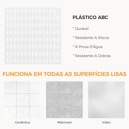 Pegboard Branco Conjunto 4 Armazenamento Montado Parede Painel Organizador Parede Combinado Kit Organizador Parede Plástico para Parede Garagem Sala Artesanato Bancada Trabalho Escritório, 30×30
