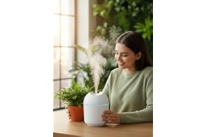 Portable Desktop Humidifier Cool Mist Air Moisturizer with Gentle Night Light for Home Use