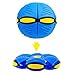Magic Flying Saucer Ball Lost Ball Frisbee Ball Catch Ball UFO Magic Flash Darts Deformation Ball Frisbee Flying Discs Toy Soccer Game (blue)
