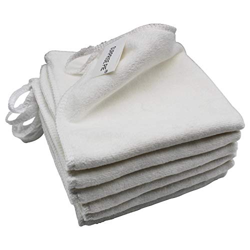 SURPRISE PIE Microfiber Cleaning Cloth White Lint Free Streak Free Strong Water Absorption Reusable Wash Clothes for House Mirror Boat Car Window Cleaner Towel-(12"x12") 6 Pack - Thumbnail 5