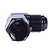 SYKRSS 3AN Aluminum Anodize Finish Male/Female 90 Degree Flare Bulkhead Fitting Adapter AN-3 Black
