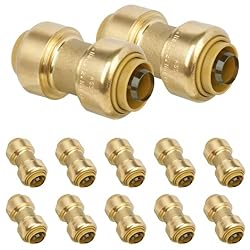JUWO 12-Pack 1/2" Push to Connect Coupling for