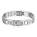 Mens Stainless Steel Bracelet Classic Link Wrist （Silver，11mm）