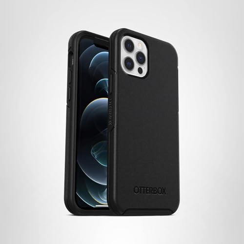 OtterBox iPhone 12 & iPhone 12 Pro Symmetry Series Case - Black, Ultra-Sleek, Wireless Charging Compatible, Raised Edges Protect Camera & Screen