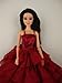 Deep Red Gown with Layers of Ruffle Details Made to Fit Barbie Doll