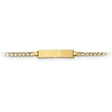 10k Yellow Gold Semi-Solid Curb Link Personalized ID Bracelet 7 inches